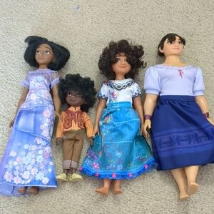 Disney Encanto Doll Set - Purple, Blue, Brown, Orange